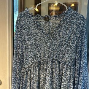 Boho blue floral dress , super stylish size 38 from Switzerland
